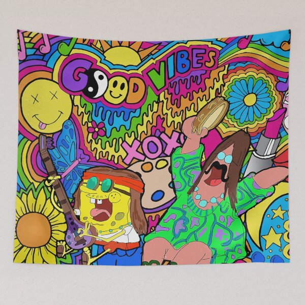Item preview, Hippie Spongebob Colorful designed and sold by BuckskinMe.