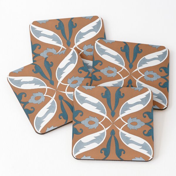 Item preview, Sienna Blue Ornamental Tile patttern designed and sold by hockeng.