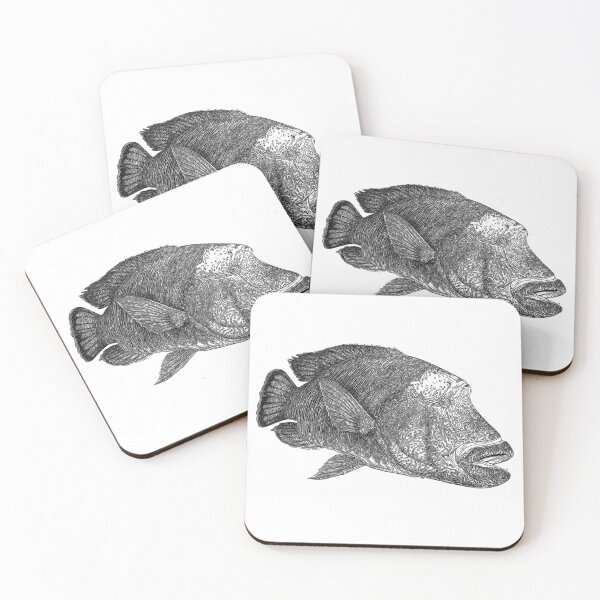 Item preview, Napoleon wrasse black and white designed and sold by Paul Kyriakides.