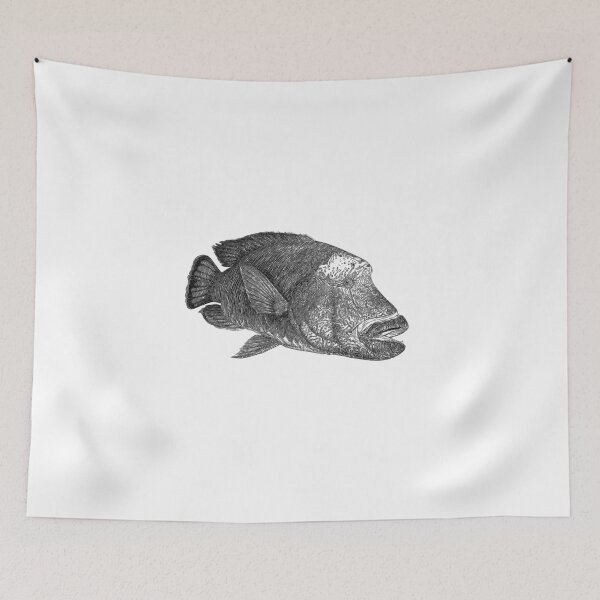 Item preview, Napoleon wrasse black and white designed and sold by Paul Kyriakides.