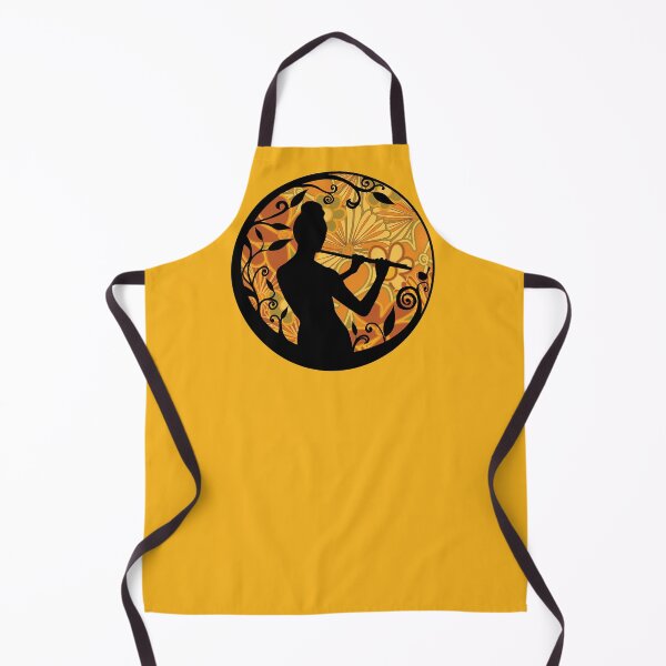 Item preview, Flute Girl Silhouette - Retro Flowers designed and sold by Jazznote.