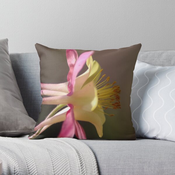 Classic Columbine Flower Bloom Throw Pillow