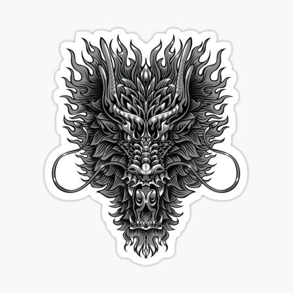 Illustration vector graphic of tribal head dragon perfect for tattoo and  other 10985777 Vector Art at Vecteezy