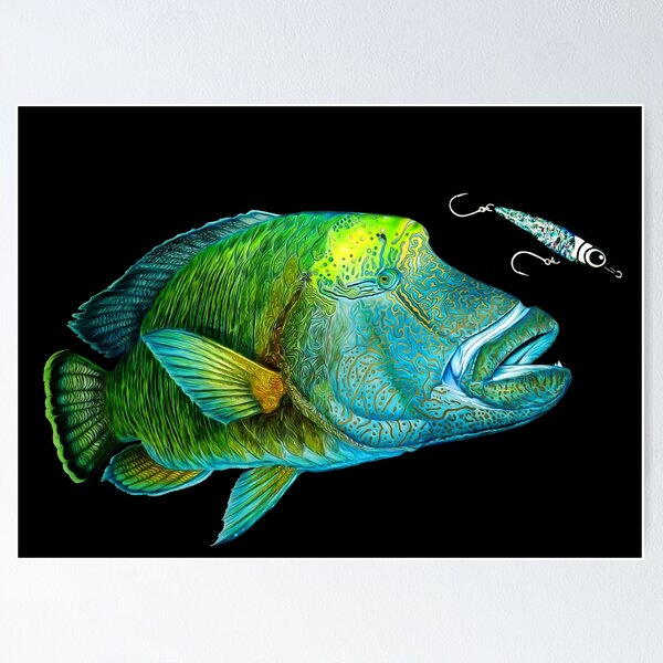 Giant Trevally and stick bait Poster for Sale by Paul Kyriakides