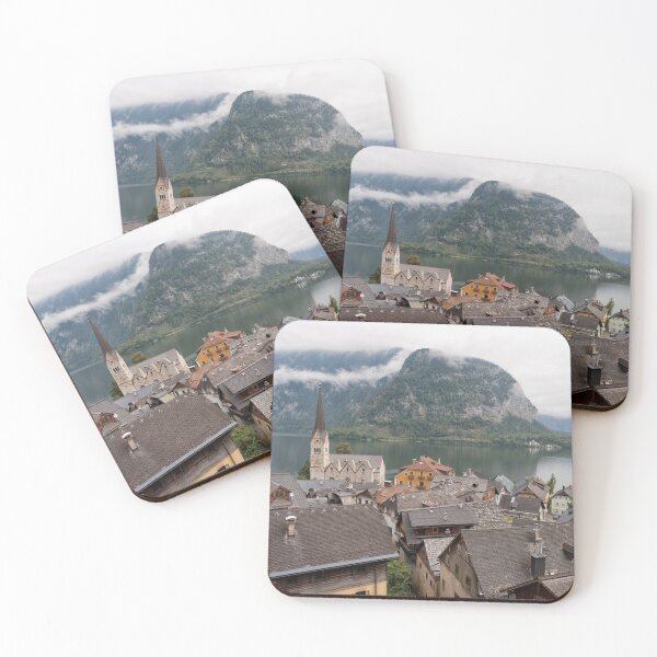 Item preview, Evangelical Church of Christ and rooftops of Hallstatt designed and sold by Yair Karelic.