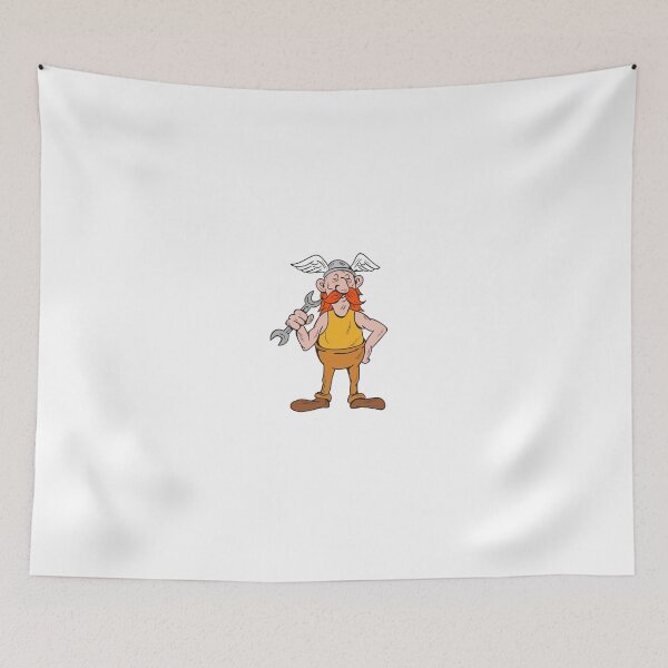 Item preview, Viking Repairman Standing Spanner Cartoon designed and sold by patrimonio.