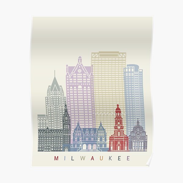 Milwaukee skyline poster Poster