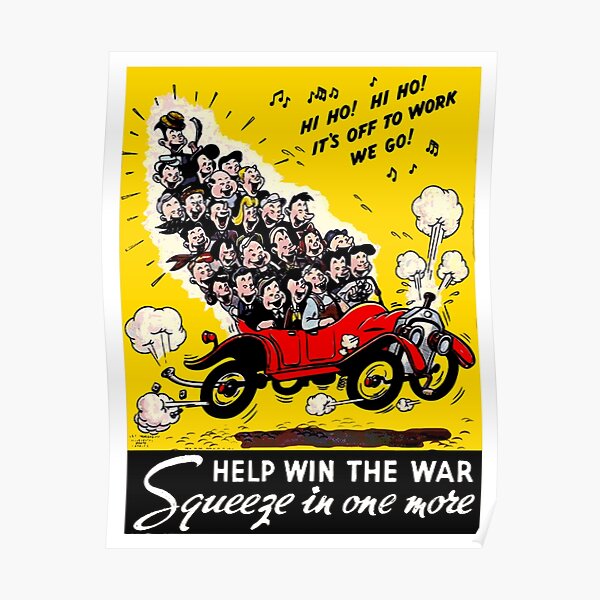 Poster Covoiturage Vintage Seconde Guerre Mondiale Par Pdgraphics Redbubble