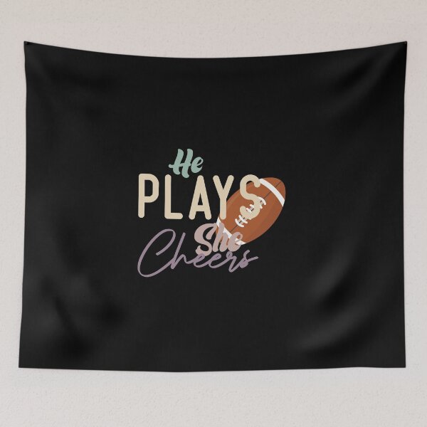 Item preview, He Plays She Cheers Football Girl designed and sold by medbdj.