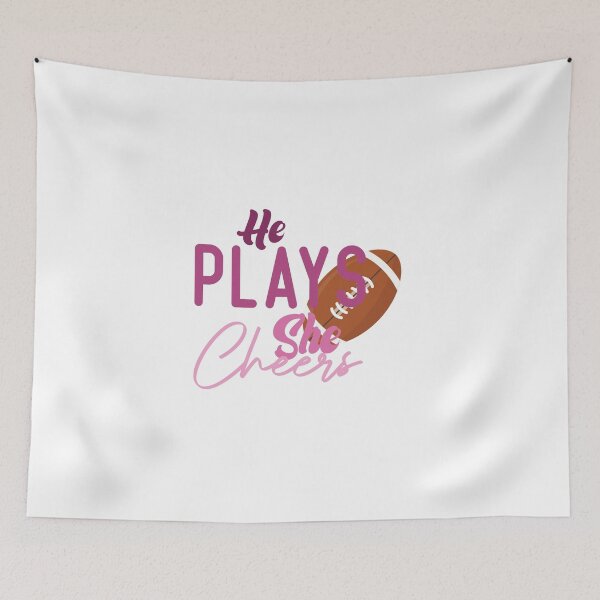 Item preview, He Plays She Cheers Football Girl designed and sold by medbdj.