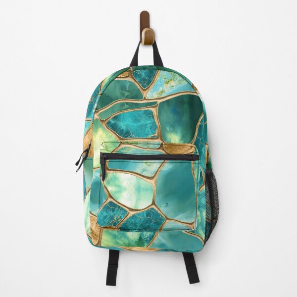 Item preview, Emerald Green and Gold cells abstract designed and sold by k9printart.