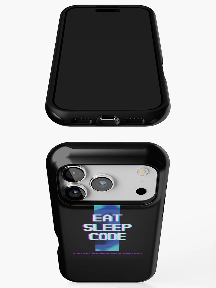 Thumbnail 3 of 4, iPhone Case, Eat. Sleep. Code. Delete - Web Development Coding Programmer Design designed and sold by Shirtlify.