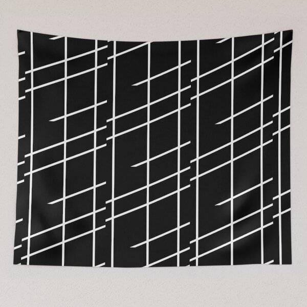Item preview, White strips design with unique blocks designed and sold by kripalsutariya.
