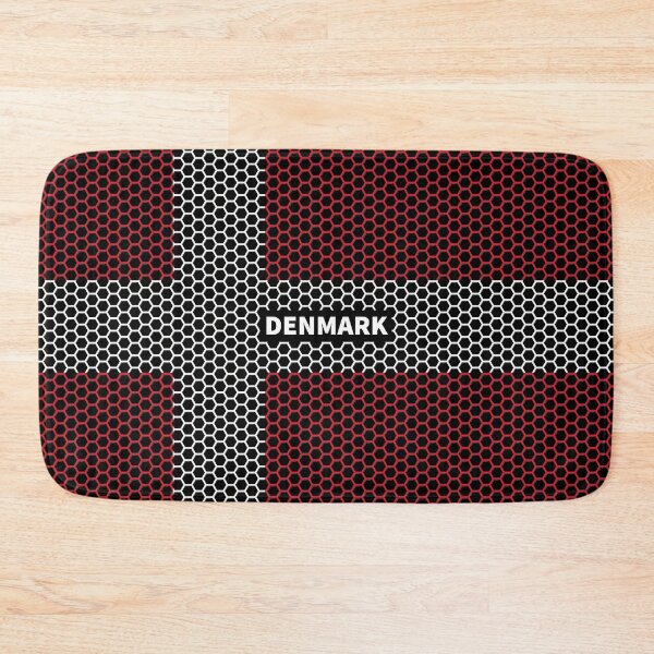 Item preview, Denmark Flag With Honeycomb Design designed and sold by RaybenMedia.