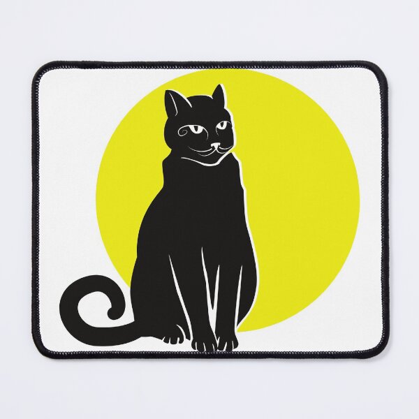 Item preview, Black cat with yellow circle in the looking good designed and sold by greengoodnich.