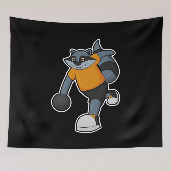 Item preview, Racoon at Bowling with Bowling ball designed and sold by Snabdesign84.