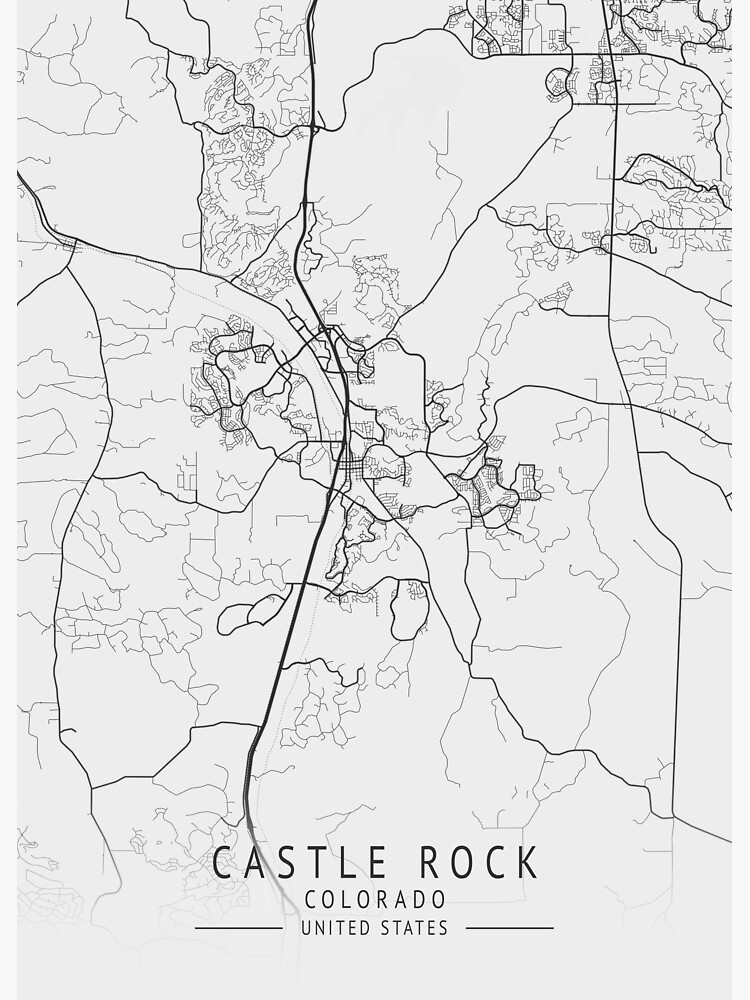 "Castle Rock Colorado US Gray City Map" Poster for Sale by
