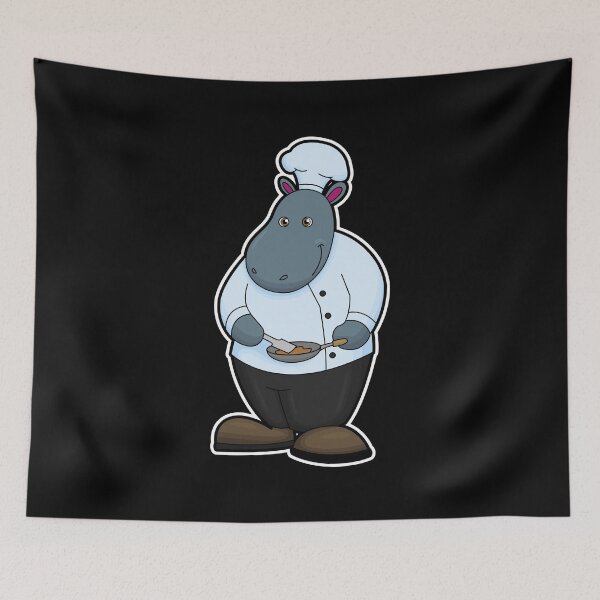Item preview, Hippo as Cook with Pan designed and sold by Snabdesign84.
