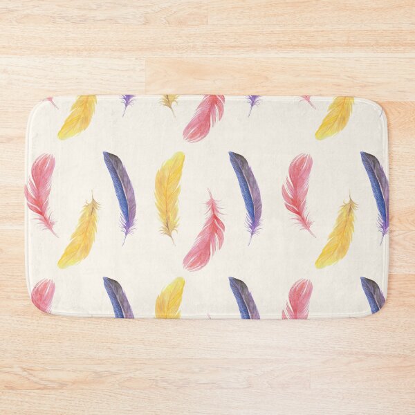Item preview, Pink, Yellow and Purple Painted Bird Feather Pattern designed and sold by chloeinca.