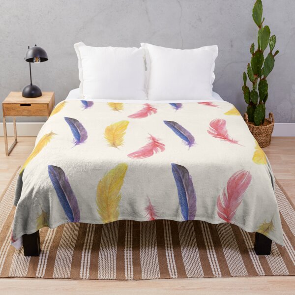 Item preview, Pink, Yellow and Purple Painted Bird Feather Pattern designed and sold by chloeinca.