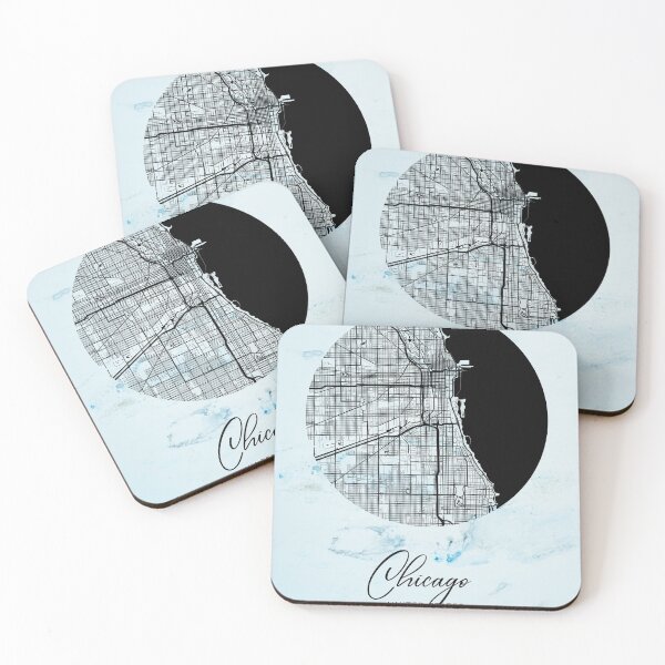 Item preview, Chicago - Illinois Alpha Watercolor Map designed and sold by WatercolorMap.