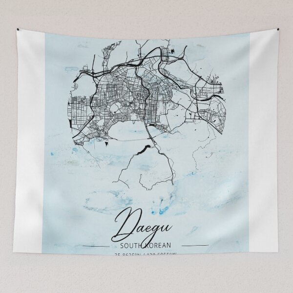 Item preview, Daegu - South Korean Alpha Watercolor Map designed and sold by WatercolorMap.