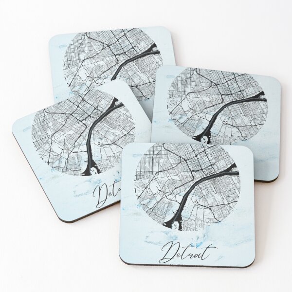 Item preview, Detroit - Michigan Alpha Watercolor Map designed and sold by WatercolorMap.