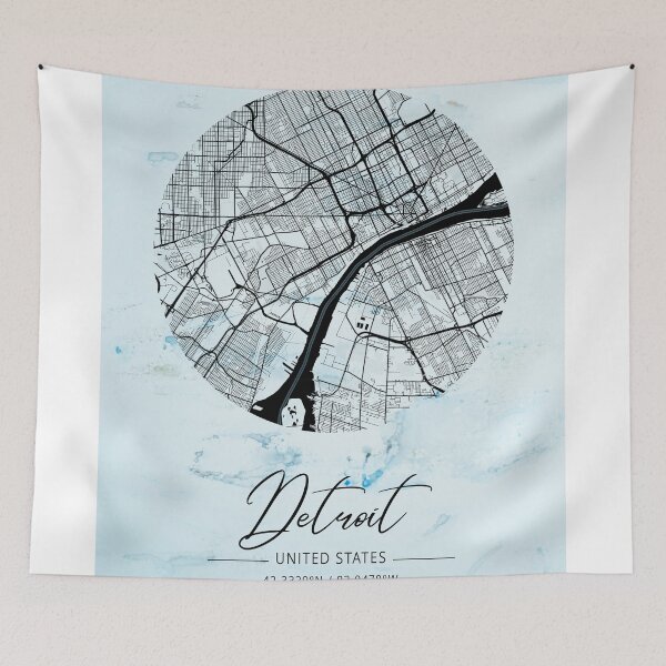 Item preview, Detroit - Michigan Alpha Watercolor Map designed and sold by WatercolorMap.