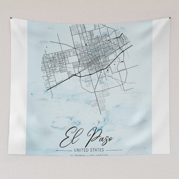 Item preview, El Paso - United States Alpha Watercolor Map designed and sold by WatercolorMap.