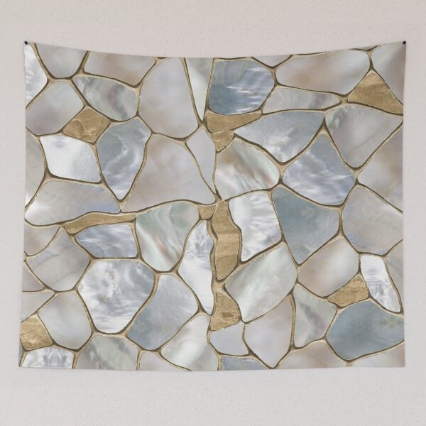 Item preview, Mother of pearl and Gold cells abstract designed and sold by k9printart.