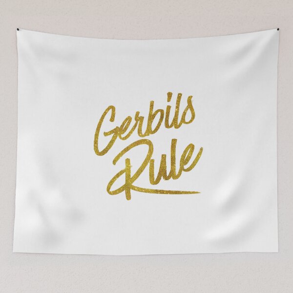 Item preview, Gerbils Rule Gold Faux Foil Metallic Glitter Quote designed and sold by SilverSpiral.