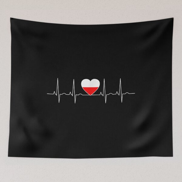 Aperçu de l'œuvre Drapeau de la Pologne Heartbeat C'est dans mon ADN Gift Polonais créée et vendue par Matsmalmquist.