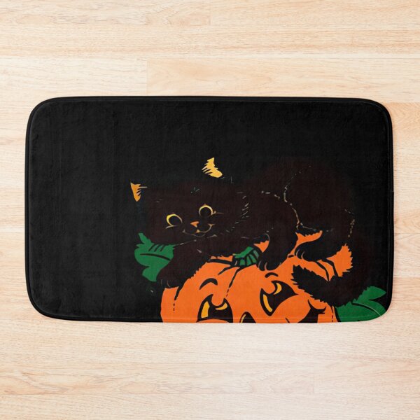Item preview, Vintage Pumpkin Halloween and Black Cat designed and sold by MeckoArt.