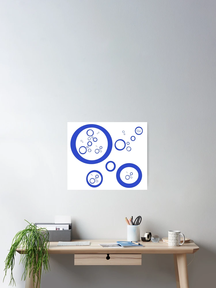 Thumbnail 2 of 3, Poster, Blue Circles designed and sold by RMSartZ.