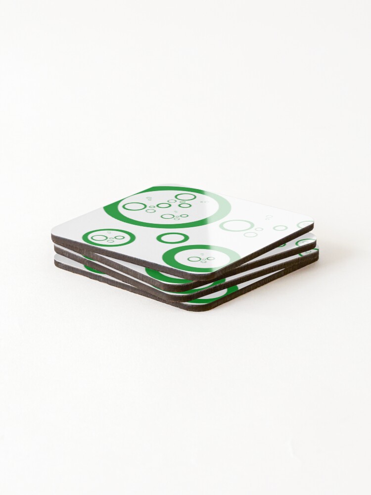 Thumbnail 4 of 5, Coasters (Set of 4), Green Circles designed and sold by RMSartZ.