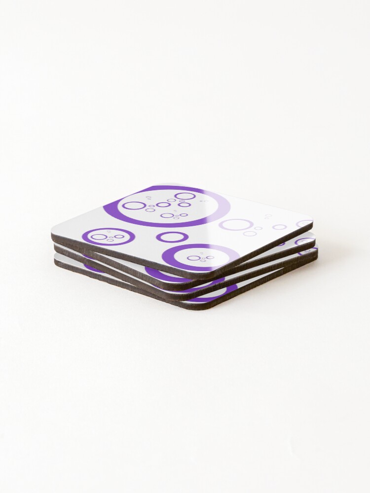 Thumbnail 4 of 5, Coasters (Set of 4), Purple Circles designed and sold by RMSartZ.
