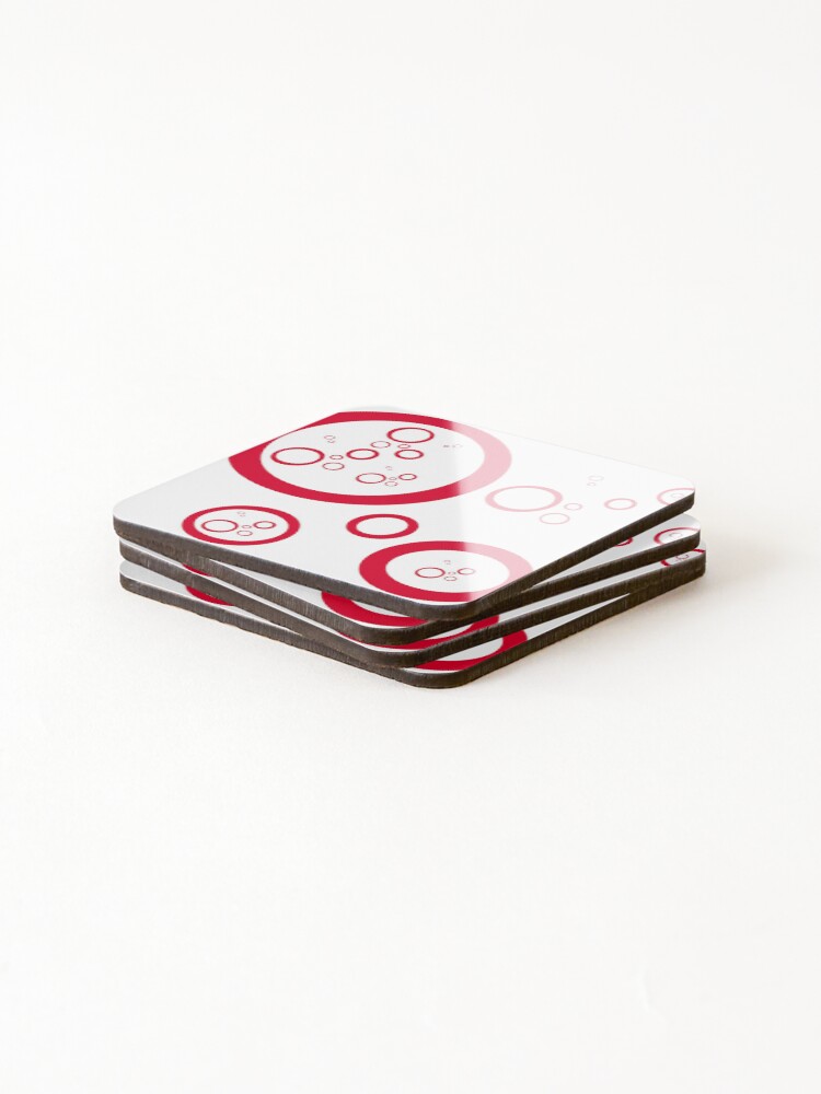 Thumbnail 4 of 5, Coasters (Set of 4), Red Circles designed and sold by RMSartZ.