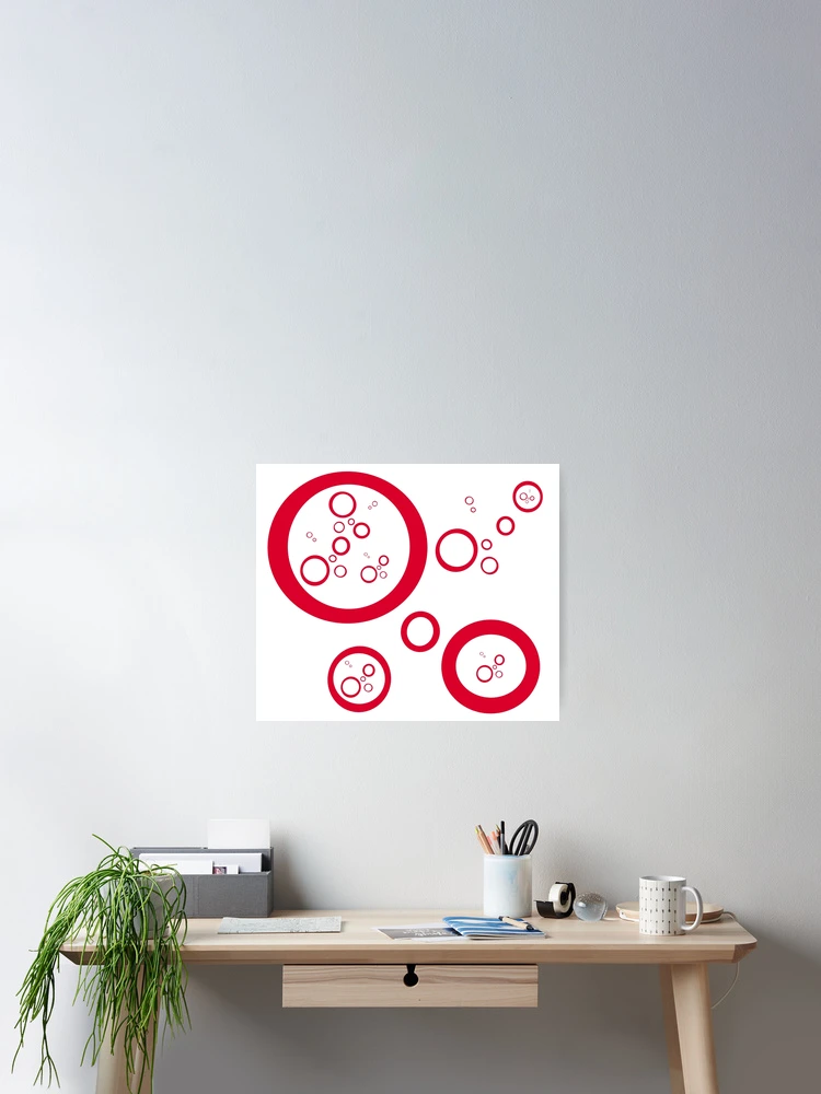 Thumbnail 2 of 3, Poster, Red Circles designed and sold by RMSartZ.