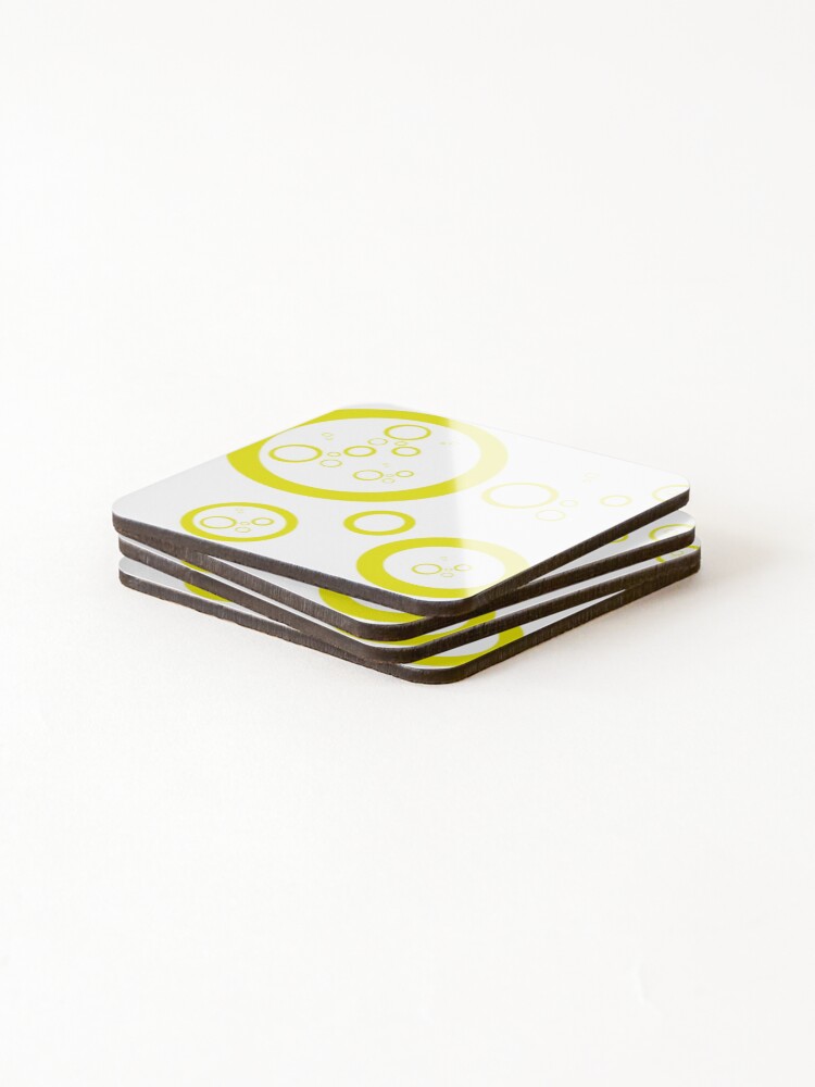 Thumbnail 4 of 5, Coasters (Set of 4), Yellow Circles designed and sold by RMSartZ.