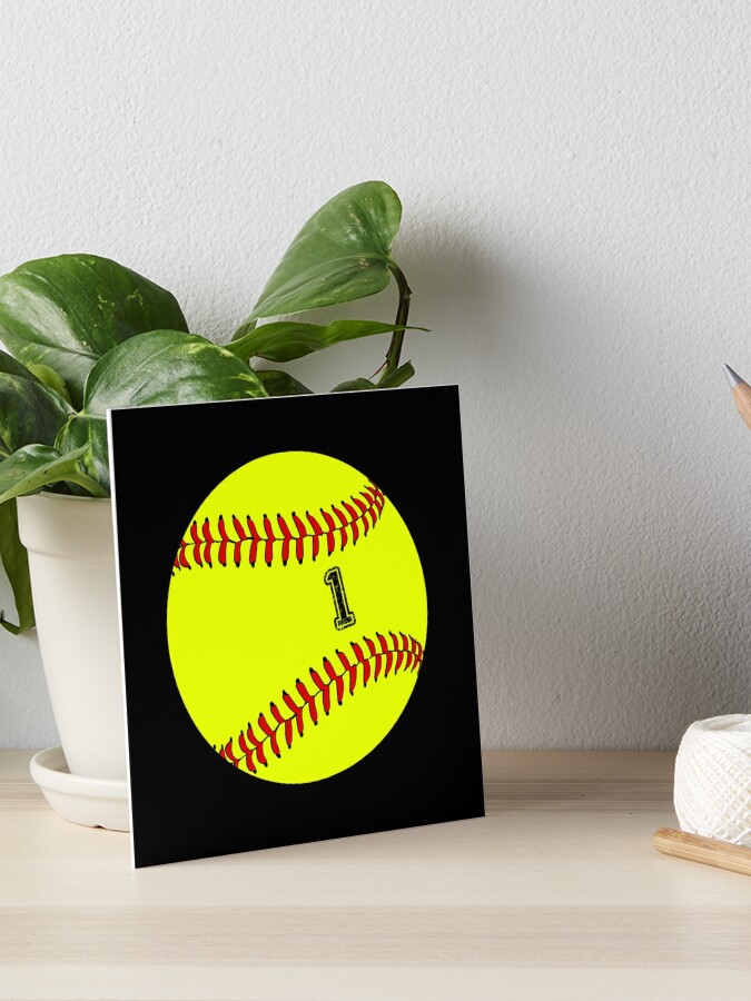 Softball ball number 1, one Art Board Print for Sale by TheCultStuff