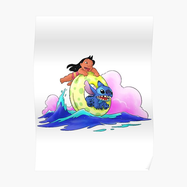 Lilo And Stitch Beach Poster For Sale By Rickmadala Redbubble