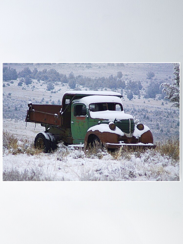Alternate view of Vintage Dump Truck in the Snow Poster