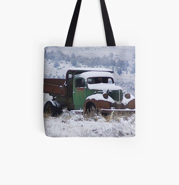 Vintage Dump Truck in the Snow All Over Print Tote Bag