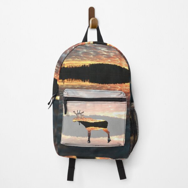 Item preview, Moose silhouette sunset at the lake designed and sold by Pauletart.