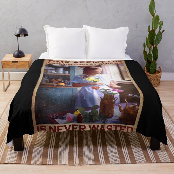 Item preview, Time Spent On Arranging Flowers Is Never Wasted - Girl Flower Looking out the window designed and sold by SockaArt1.
