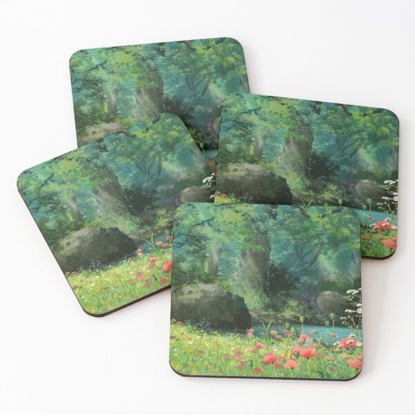 Item preview, Red Flowers field with a Lake designed and sold by pompomcherryy.