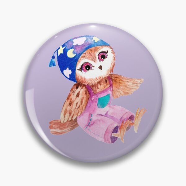 Item preview, Small Owl Sleeping. Watercolor Owl. Cool baby Owl. Owl for Kids. designed and sold by ZheltakovaIana.