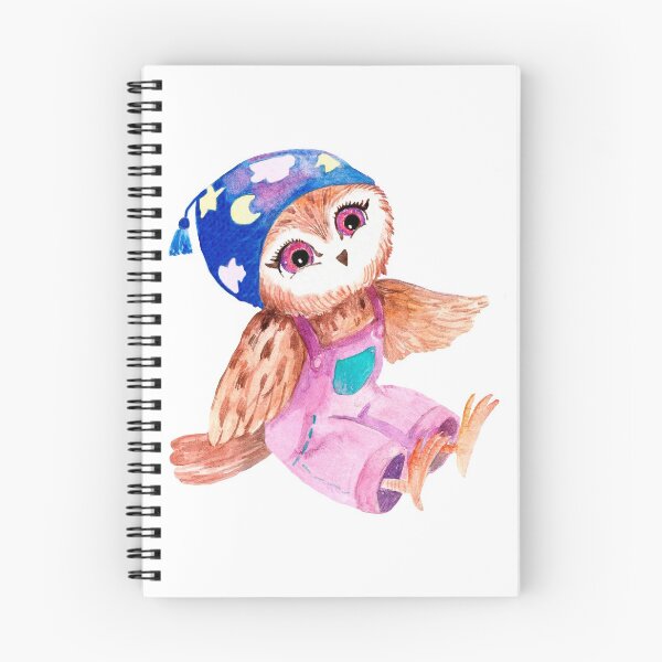 Item preview, Small Owl Sleeping. Watercolor Owl. Cool baby Owl. Owl for Kids. designed and sold by ZheltakovaIana.