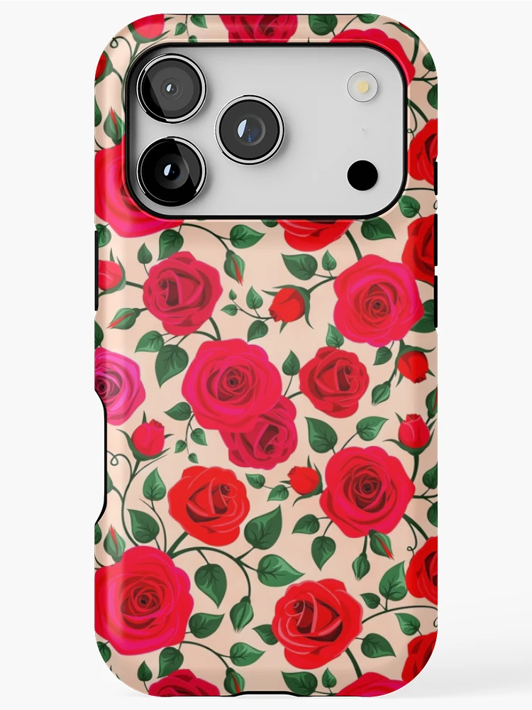 Thumbnail 1 of 4, iPhone Case, Colorful Detailed Roses Pattern designed and sold by TheSkullArmy.