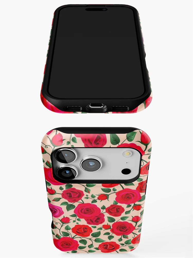Thumbnail 3 of 4, iPhone Case, Colorful Detailed Roses Pattern designed and sold by TheSkullArmy.